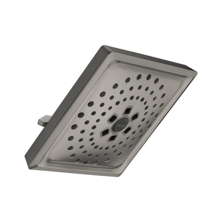 Showerhead Universal Showering Components 3 Functions Raincan Lumicoat Black Stainless 7-5/8 Inch 1.75 Gallons per Minute H2Okinetic Square - Image 1