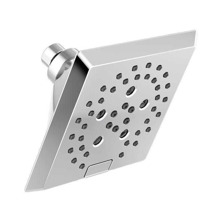 Showerhead Universal Showering Components 5 Functions Raincan Lumicoat Chrome 5-13/16 Inch 1.75 Gallons per Minute H2Okinetic Square