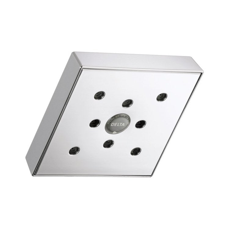 Showerhead Universal Showering Components 1 Functions Lumicoat Chrome 6 Inch 1.75 Gallons per Minute H2Okinetic Raincan Square - Image 1