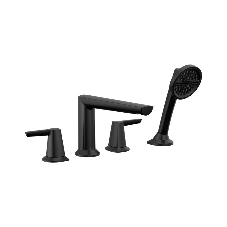 Roman Tub Trim Galeon 4 Hole Matte Black 9-3/8 Inch - Image 1