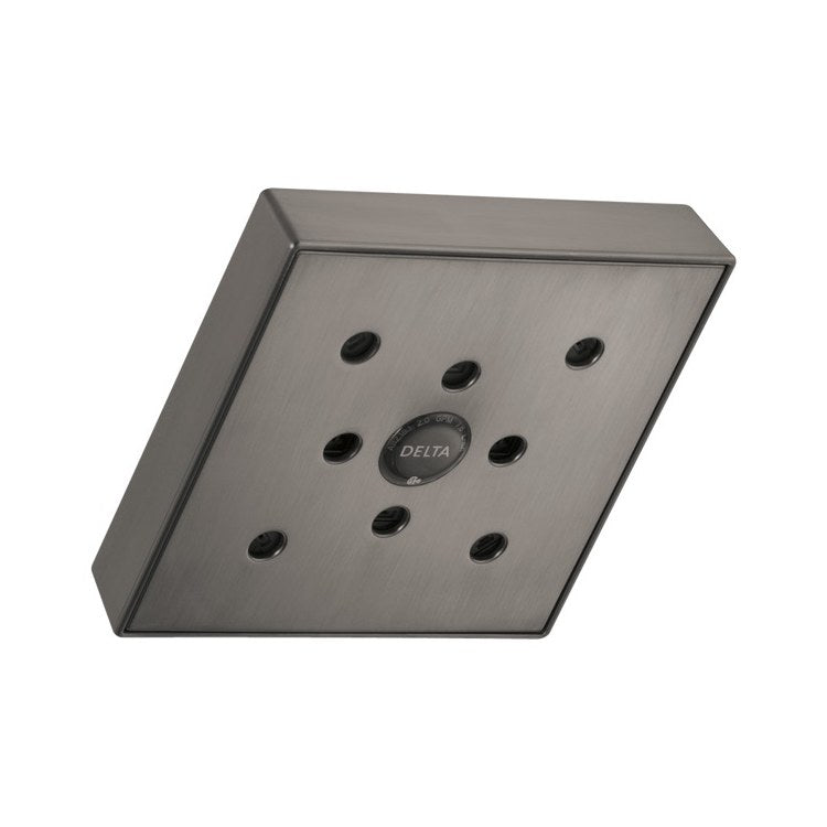 Showerhead Universal Showering Components 1 Functions Lumicoat Black Stainless 6 Inch 1.75 Gallons per Minute H2Okinetic Raincan Square - Image 1