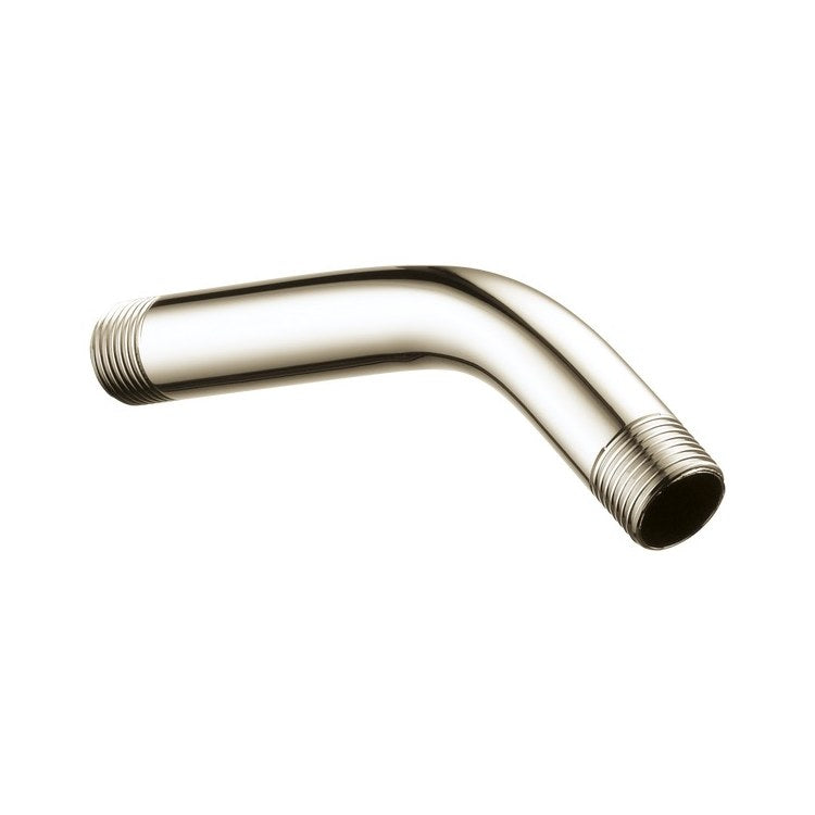 Shower Arm Lumicoat Polished Nickel 5.5 Inch 1/2 Inch MNPT Brass Wall Mount 11/16 Inch