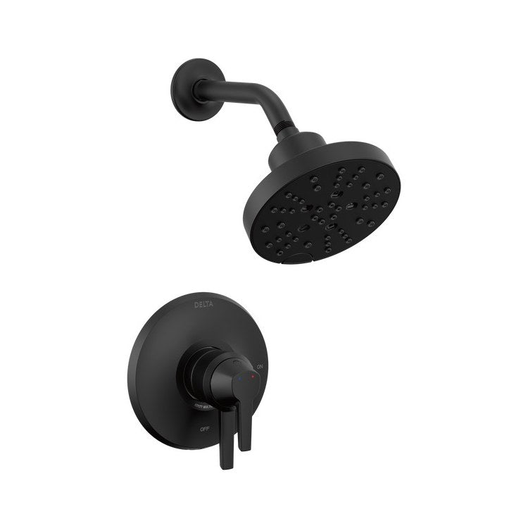 Shower Trim Galeon 17S with Volume Control and Touch-Clean 1 Lever Matte Black ADA 1.75 Gallons per Minute 5 Function H2Okinetic for Monitor 17 Series Dual Function Pressure Balance Cartridge - Image 1