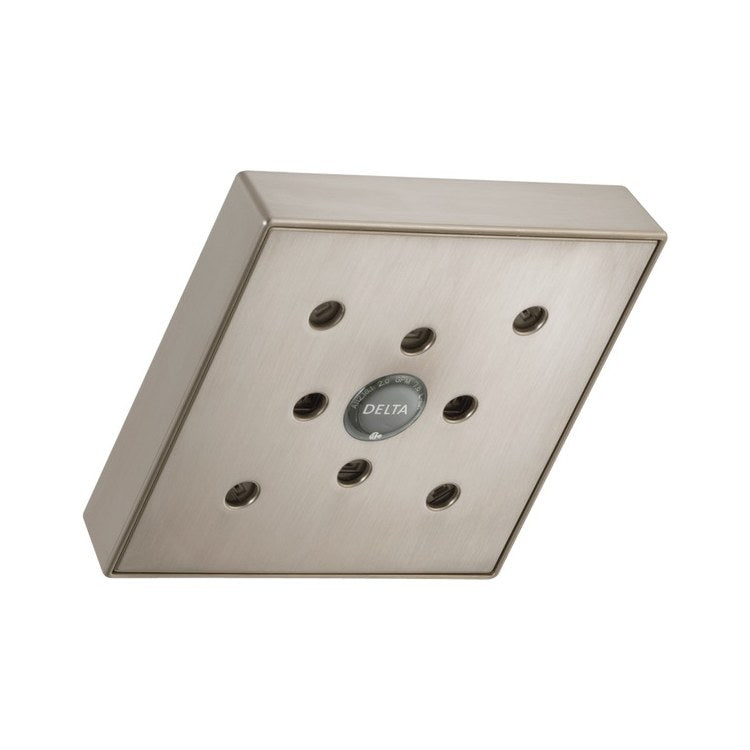 Showerhead Universal Showering Components 1 Functions Lumicoat Stainless 6 Inch 1.75 Gallons per Minute H2Okinetic Raincan Square - Image 1