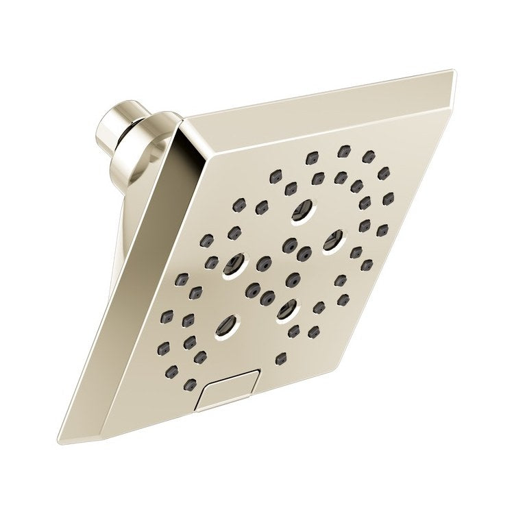 Showerhead Universal Showering Components 5 Functions Raincan Lumicoat Polished Nickel 5-13/16 Inch 1.75 Gallons per Minute H2Okinetic Square - Image 1