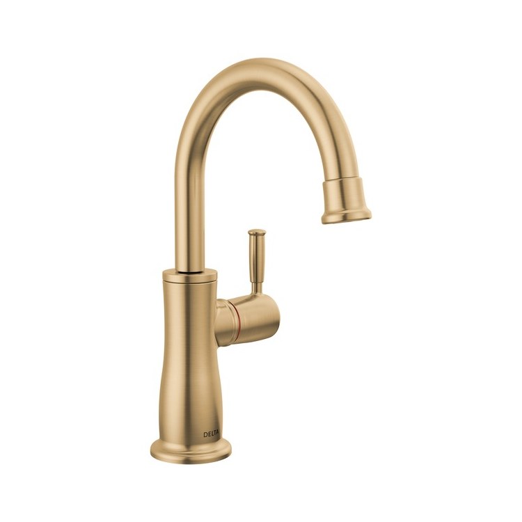 Kitchen Faucet Instant Hot Water Spring-Loaded Self-Closing Champagne Bronze 9-4/9 Inch - Image 1
