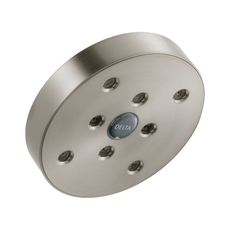 Showerhead Universal Showering Components 1 Functions Lumicoat Stainless 5-13/32 Inch 1.75 Gallons per Minute H2Okinetic Raincan Round - Image 1