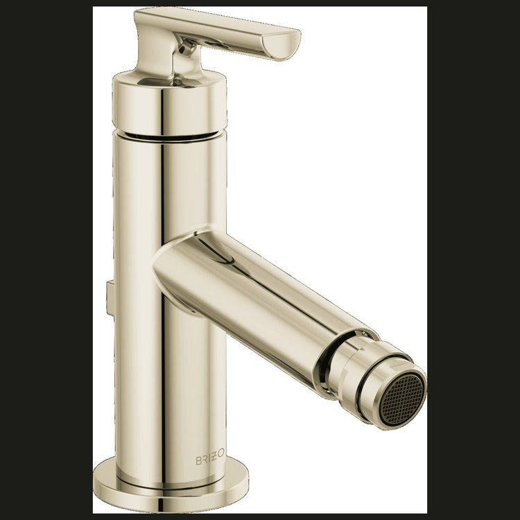 Bidet Faucet 1 Lever ADA Brilliance Polished Nickel Metal Pop-Up Drain 1 Hole - Image 1