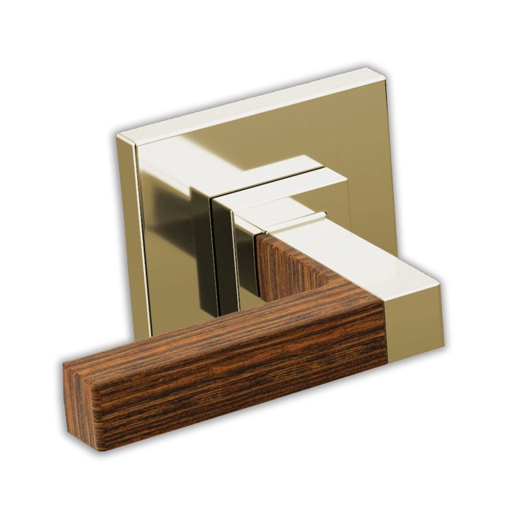 Handle Kit Frank Lloyd Wright Zinc 2 Lever Brilliance Polished Nickel/Teak Wood ADA for Wall Mount Tub Filler - Image 1