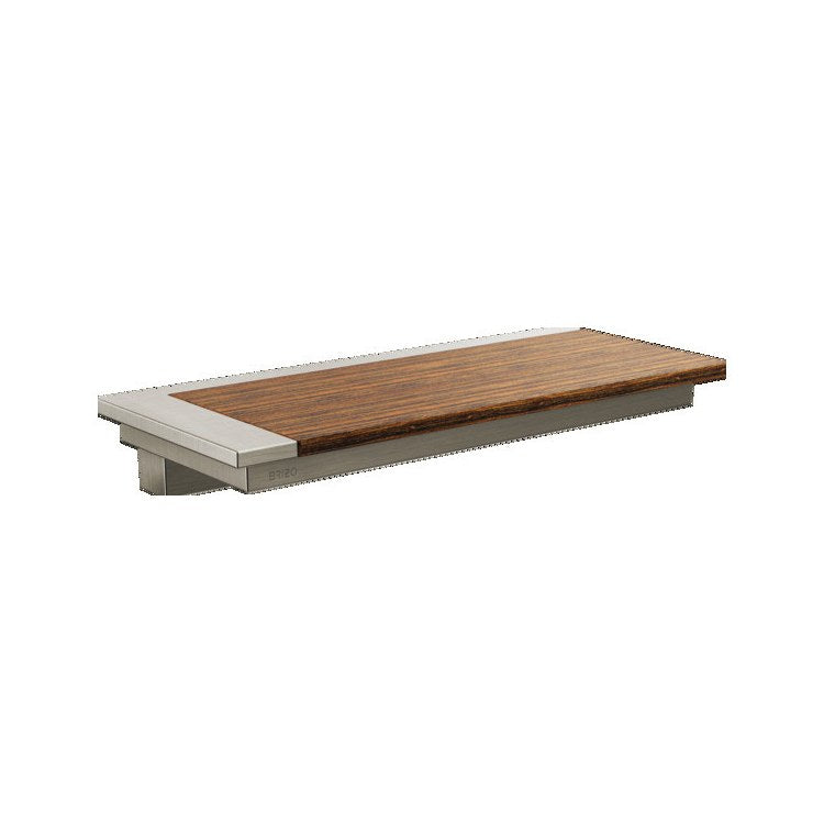 Shelf Frank Lloyd Wright Brilliance Luxe Nickel/Teak Wood 12 x 5 Inch Metal/Wood - Image 1