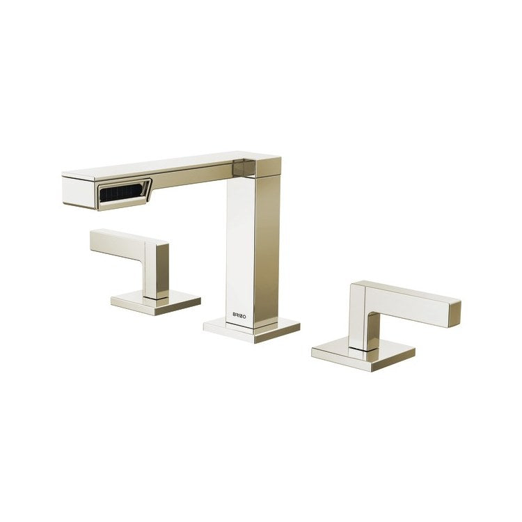 Lavatory Faucet Frank Lloyd Wright Widespread 6 to 16 Inch Spread Less Handle WaterSense Brilliance Polished Nickel 1.2 Gallons per Minute Deck Less Drain 3 Hole - Image 1
