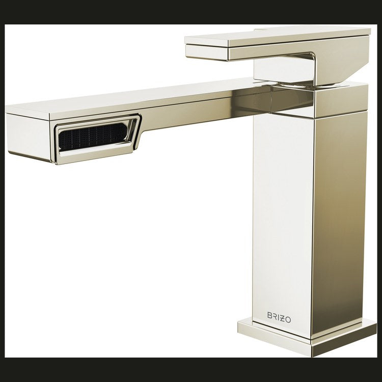 Lavatory Faucet Frank Lloyd Wright 1 Lever ADA WaterSense Brilliance Polished Nickel 1.2 Gallons per Minute Deck Fixed Side Less Drain 1 Hole - Image 1
