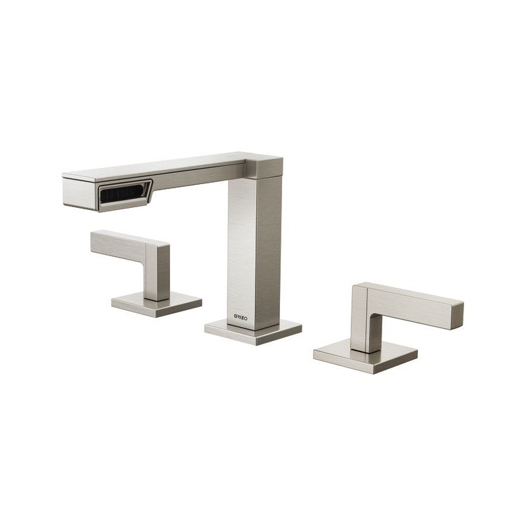 Lavatory Faucet Frank Lloyd Wright Widespread 6 to 16 Inch Spread Less Handle WaterSense Brilliance Luxe Nickel 1.2 Gallons per Minute Deck Less Drain 3 Hole - Image 1