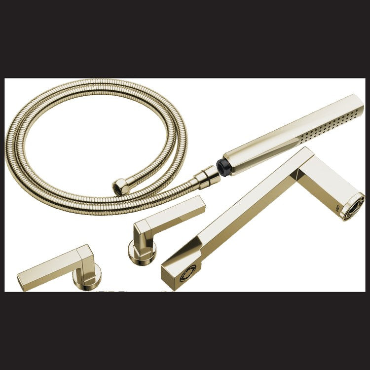 Tub Filler Trim Frank Lloyd Wright Widespread 2 Lever Brilliance Polished Nickel ADA 8 Inch Spread 10.0 Gallons per Minute