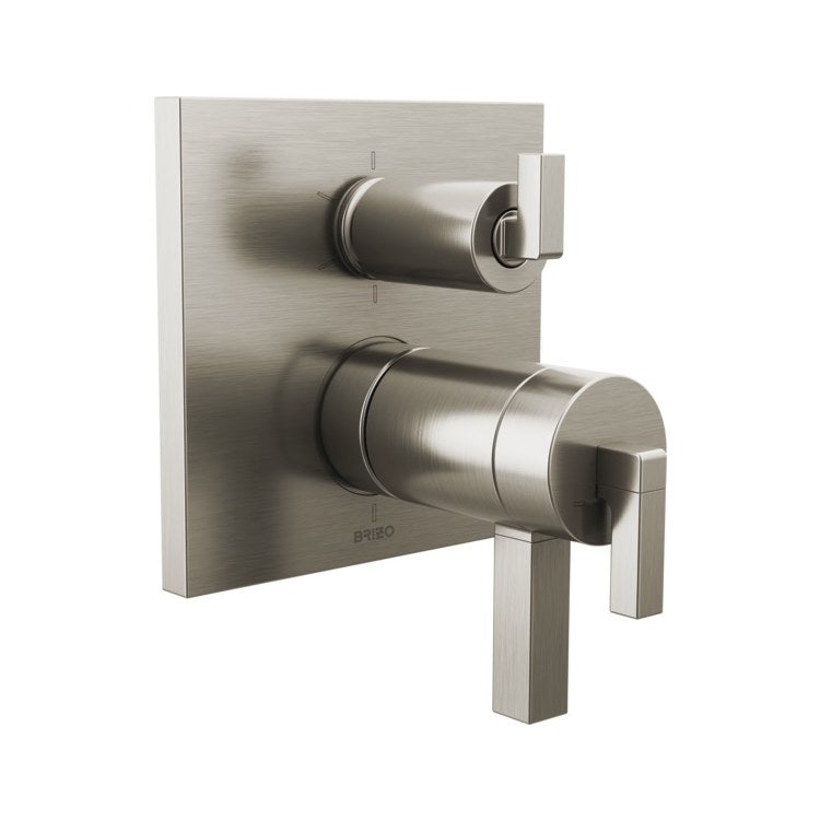 Thermostatic Trim Frank Lloyd Wright with 6 Function Integrated Diverter Trim Less Handle Brilliance Luxe Nickel ADA 7.2 Gallons per Minute Zinc