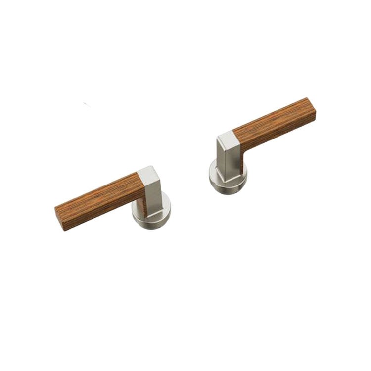 Handle Kit Frank Lloyd Wright Zinc 2 Lever Brilliance Luxe Nickel/Teak Wood - Image 1