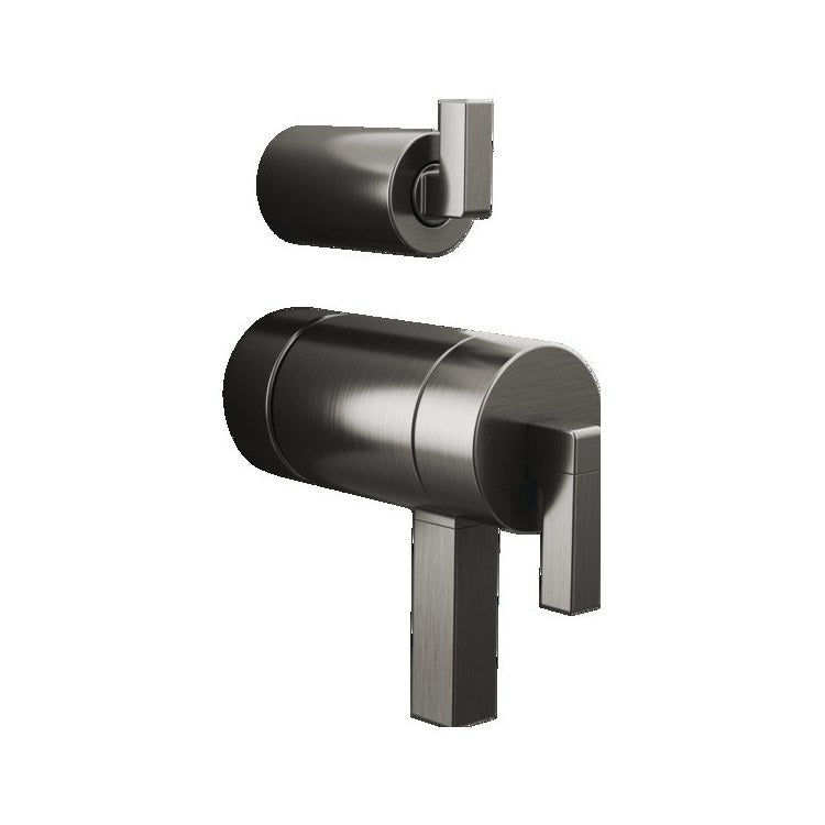 Handle Kit Frank Lloyd Wright Zinc 2 Lever Brilliance Luxe Steel ADA for TempAssure Thermostatic Valve with Integrated Diverter Trim - Image 1