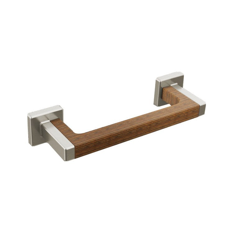 Drawer Pull Frank Lloyd Wright Brilliance Luxe Nickel/Teak Wood Metal 4 Inch 4-3/4 Inch