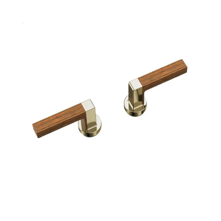 Handle Kit Frank Lloyd Wright Zinc 2 Lever Brilliance Polished Nickel/Teak Wood - Image 1