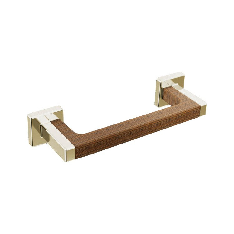 Drawer Pull Frank Lloyd Wright Brilliance Polished Nickel/Teak Wood Metal 4 Inch 4-3/4 Inch