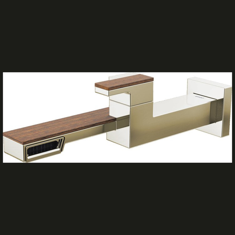 Lavatory Trim Frank Lloyd Wright 1 Lever Brilliance Polished Nickel/Wood WaterSense ADA 1.2 Gallons per Minute - Image 1