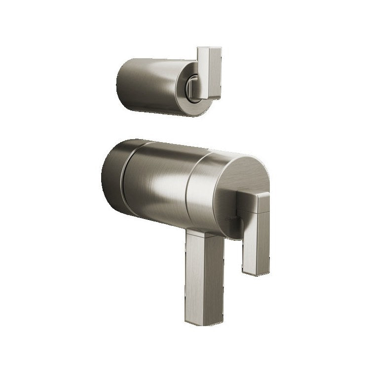 Handle Kit Frank Lloyd Wright Zinc 2 Lever Brilliance Luxe Nickel ADA for TempAssure Thermostatic Valve with Integrated Diverter Trim - Image 1