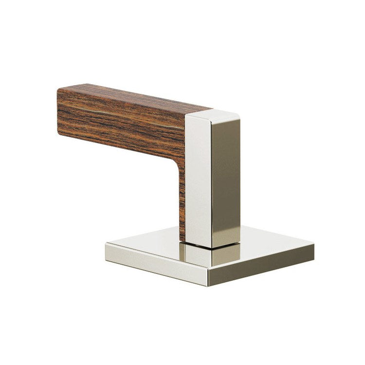 Handle Kit Frank Lloyd Wright Zinc 2 Lever Brilliance Polished Nickel/Teak Wood ADA for Widespread Lavatory - Image 1