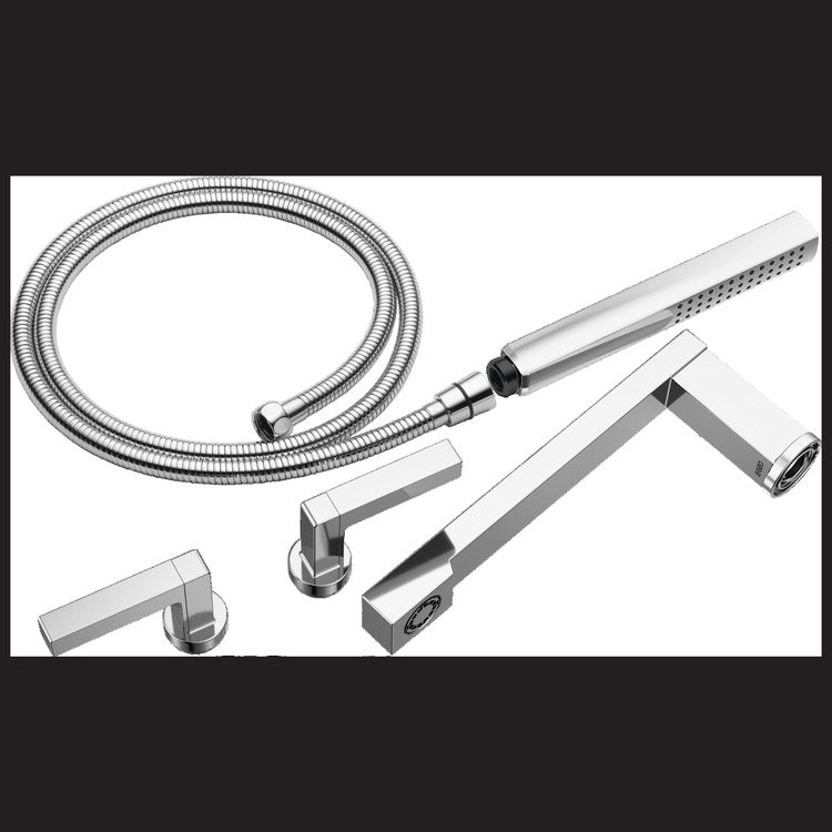 Tub Filler Trim Frank Lloyd Wright Widespread 2 Lever Chrome ADA 8 Inch Spread 10.0 Gallons per Minute