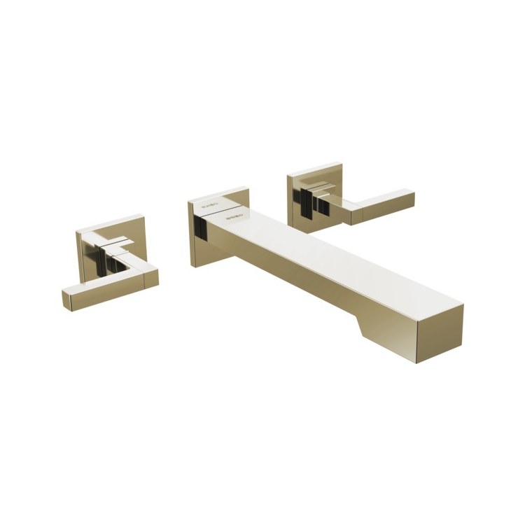 Tub Filler Frank Lloyd Wright Wall Mount 8 Inch Spread 2 Less Handle ADA Brilliance Polished Nickel - Image 1