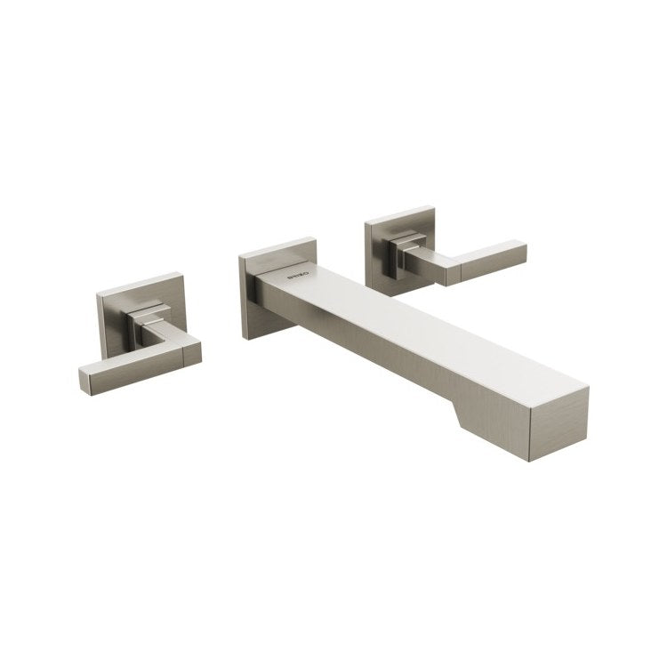 Tub Filler Frank Lloyd Wright Wall Mount 8 Inch Spread 2 Less Handle ADA Brilliance Luxe Nickel - Image 1