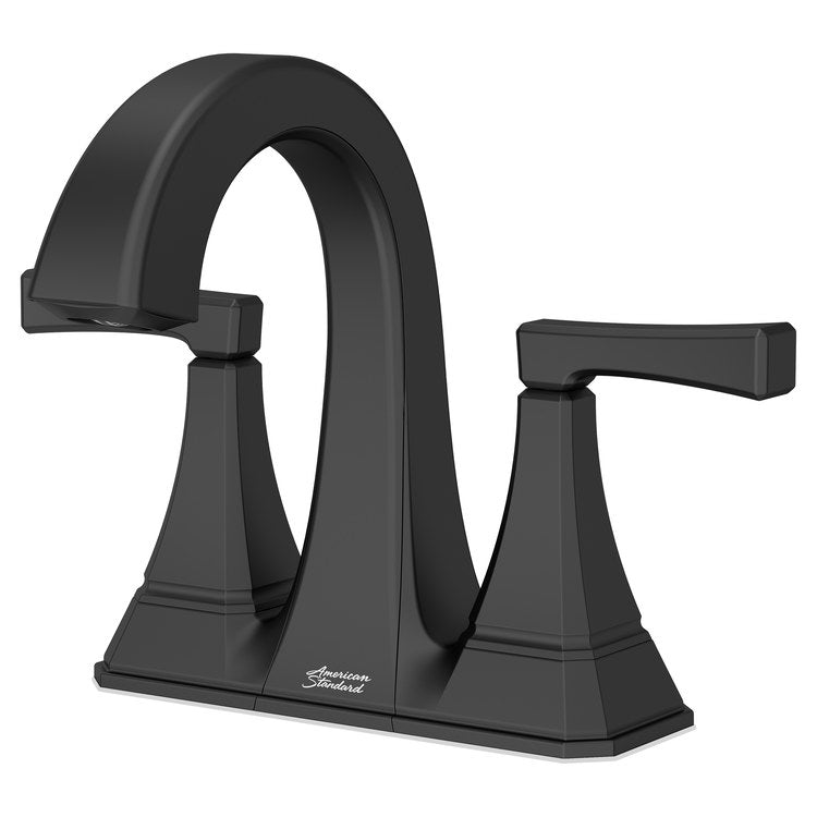 Crawford Two-Handle 4" Centerset Bathroom Sink Faucet with Push-Pop Drain - Matte Black - Image 3