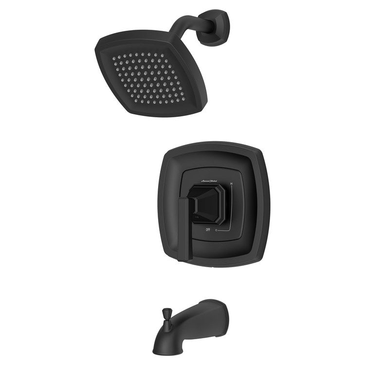 Crawford Pressure Balance Tub/Shower Trim with 1.8 gpm Shower Head and Tub Spout - Matte Black - Image 3