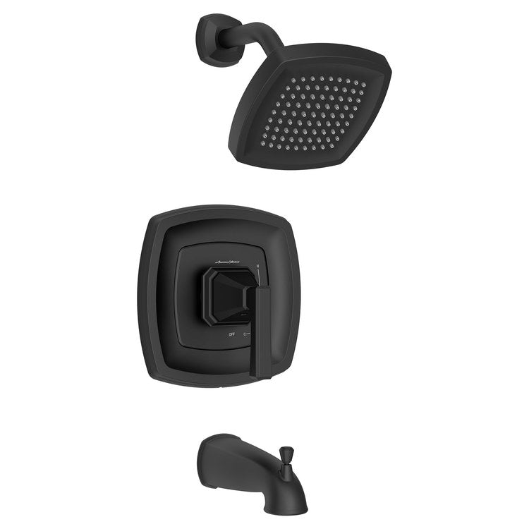 Crawford Pressure Balance Tub/Shower Trim with 1.8 gpm Shower Head and Tub Spout – Matte Black