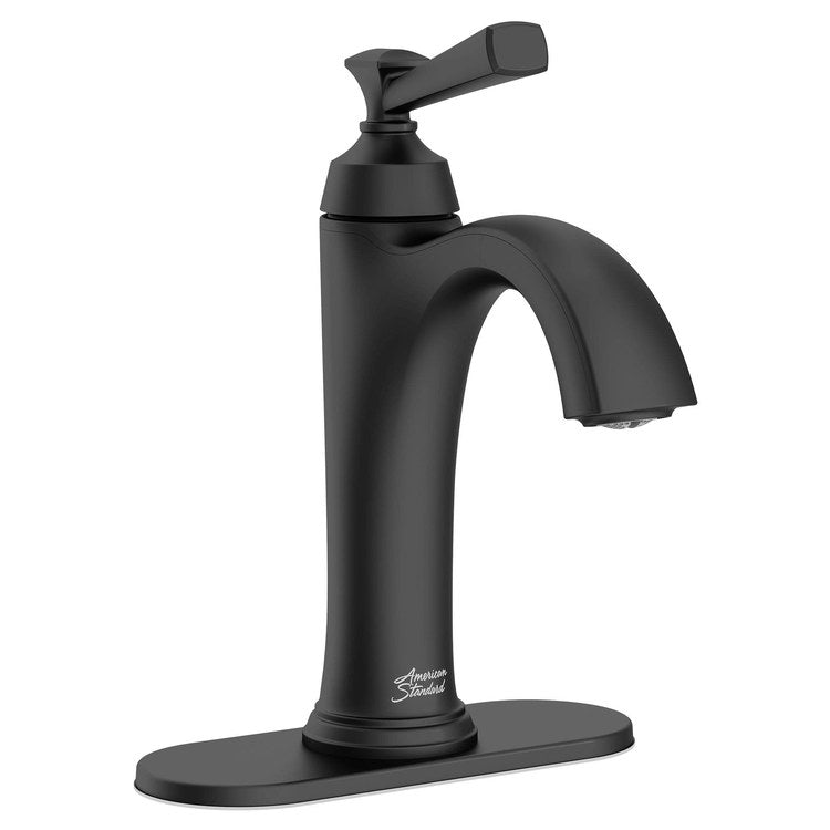 Glenmere Single-Handle Monoblock Bathroom Sink Faucet with Push-Pop Drain – Matte Black
