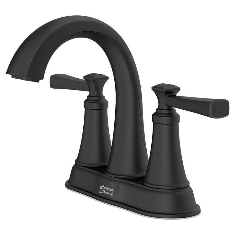 Glenmere Two-Handle 4" Centerset Bathroom Sink Faucet with Push-Pop Drain - Matte Black - Image 2