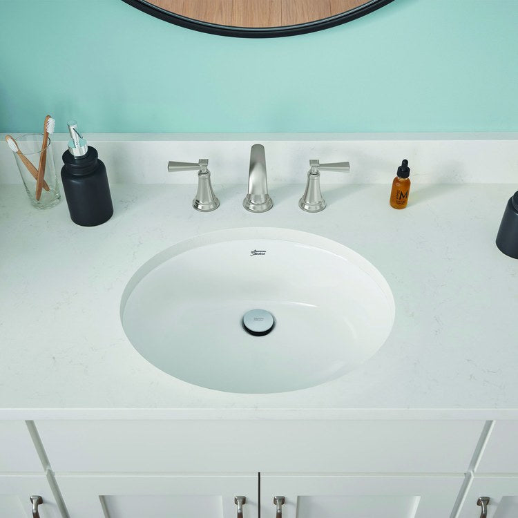 Glenmere Two-Handle 8" Widespread Bathroom Sink Faucet with Pop-Up Drain - Satin Nickel - Image 3