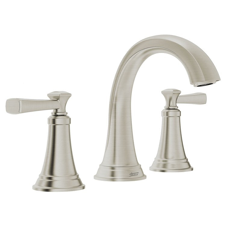 Glenmere Two-Handle 8″ Widespread Bathroom Sink Faucet with Pop-Up Drain – Satin Nickel