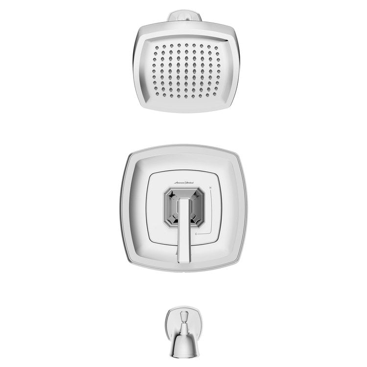 Crawford Pressure Balance Tub/Shower Trim with 1.8 gpm Shower Head and Tub Spout - Polished Chrome - Image 2