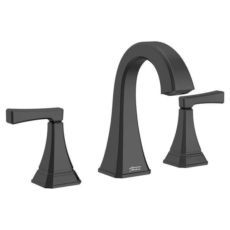 Crawford Two-Handle 8″ Widespread Bathroom Sink Faucet with Pop-Up Drain – Matte Black