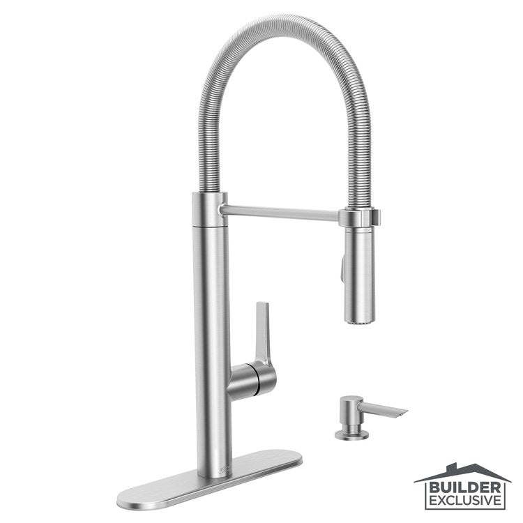 Grayson Semi-Pro Single-Handle Pull-Down Kitchen Faucet – Stainless Steel