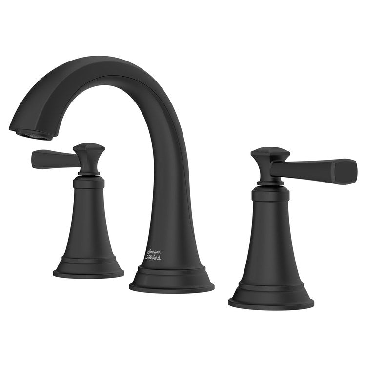 Glenmere Two-Handle 8" Widespread Bathroom Sink Faucet with Pop-Up Drain - Matte Black - Image 2