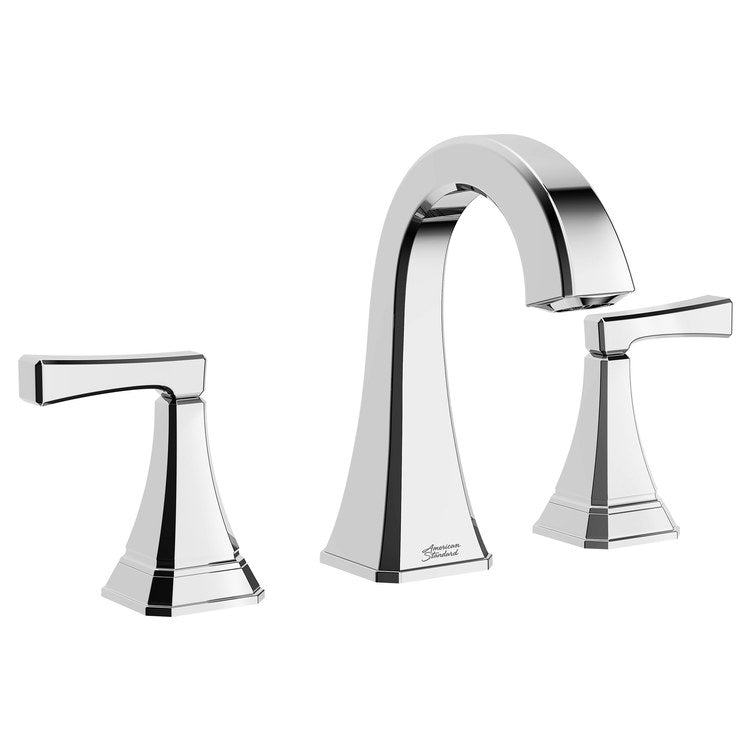 Crawford Two-Handle 8″ Widespread Bathroom Sink Faucet with Pop-Up Drain – Polished Chrome