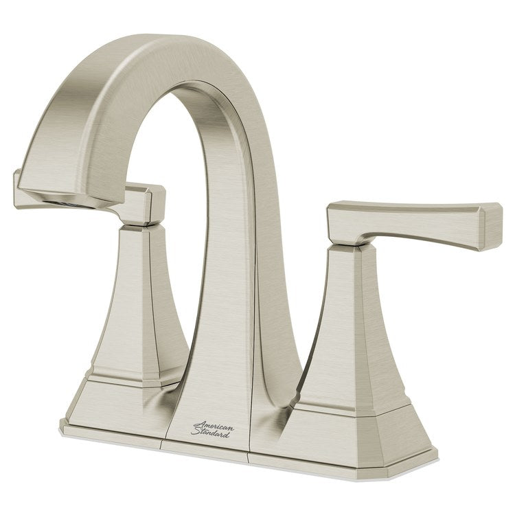 Crawford Two-Handle 4" Centerset Bathroom Sink Faucet with Push-Pop Drain - Satin Nickel - Image 3