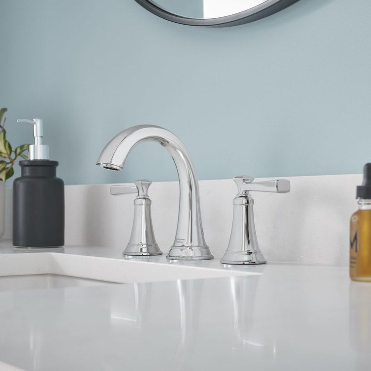 Glenmere Two-Handle 8" Widespread Bathroom Sink Faucet with Pop-Up Drain - Polished Chrome - Image 3