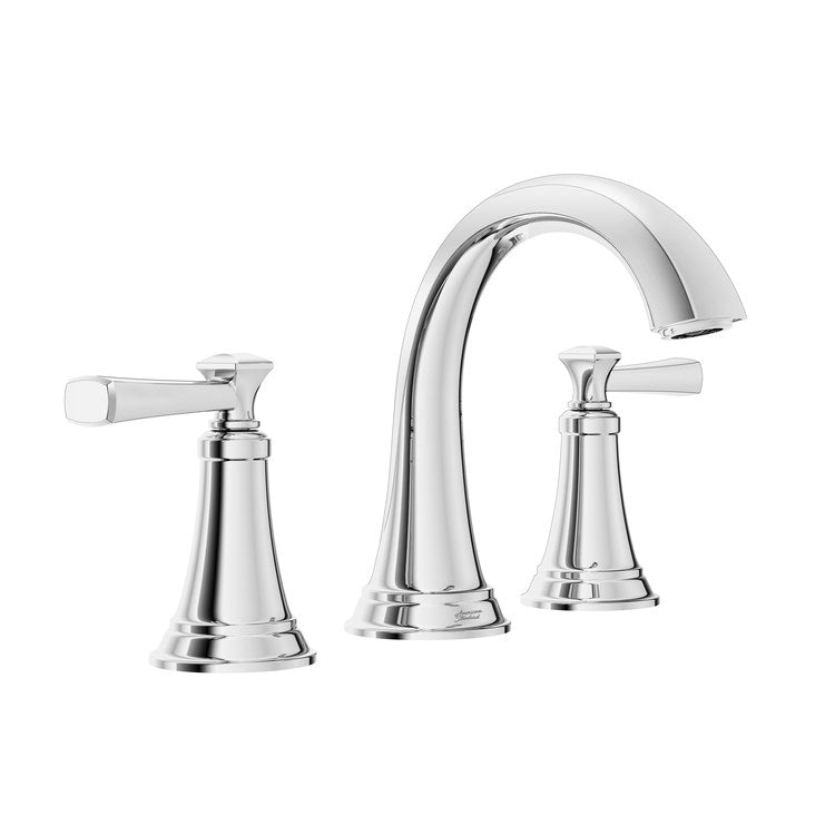 Glenmere Two-Handle 8″ Widespread Bathroom Sink Faucet with Pop-Up Drain – Polished Chrome