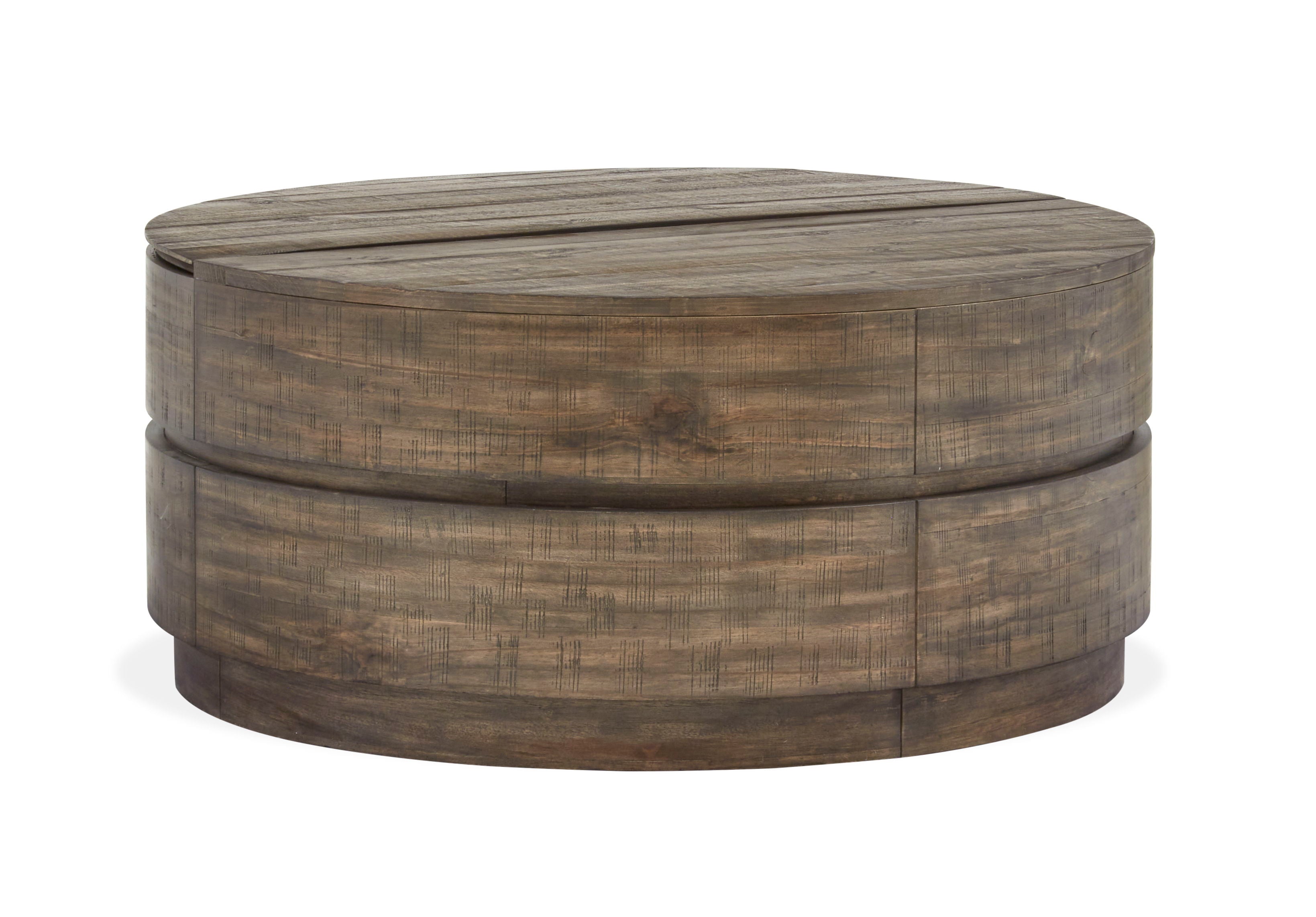 Baisden - Round Lift Top Cocktail Table With Casters - Tobacco - Image 3