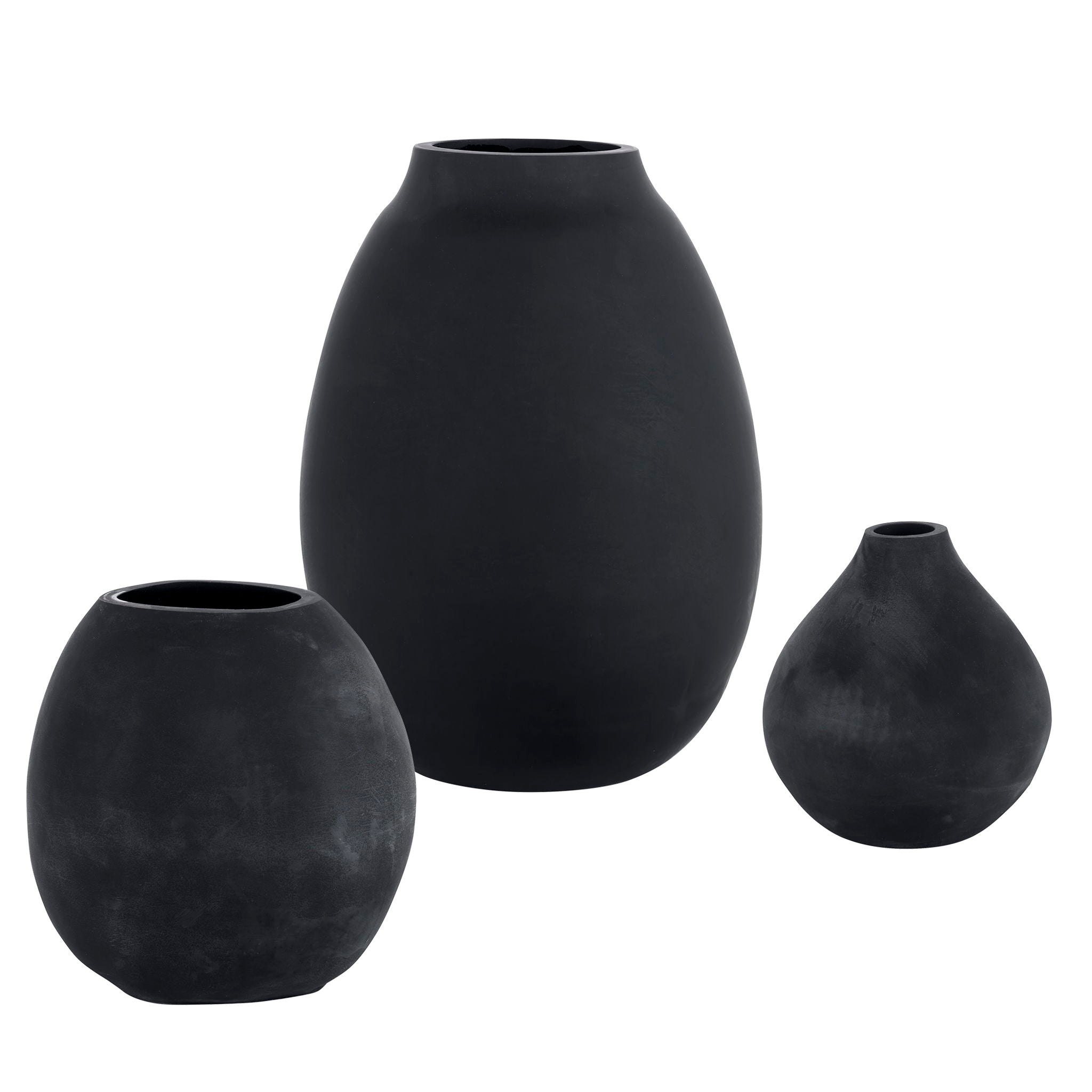 Hearth - Matte Black Vases (Set of 3) - Image 1
