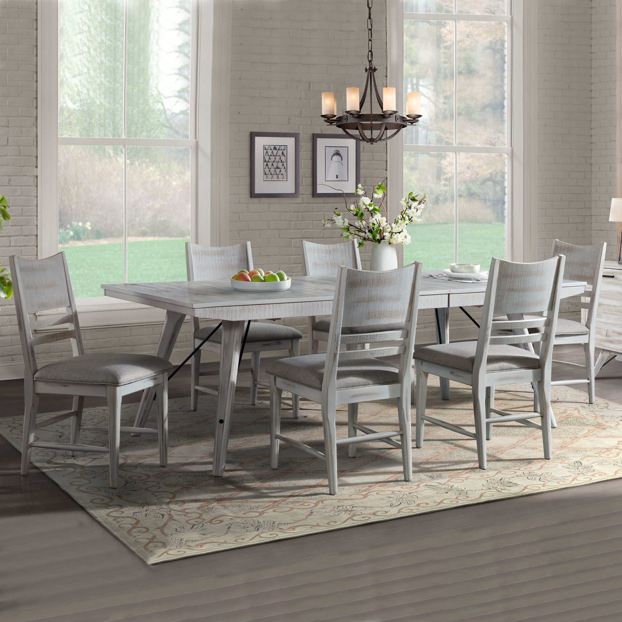 Modern Rustic - Panel Chair - Weathered White - Image 2