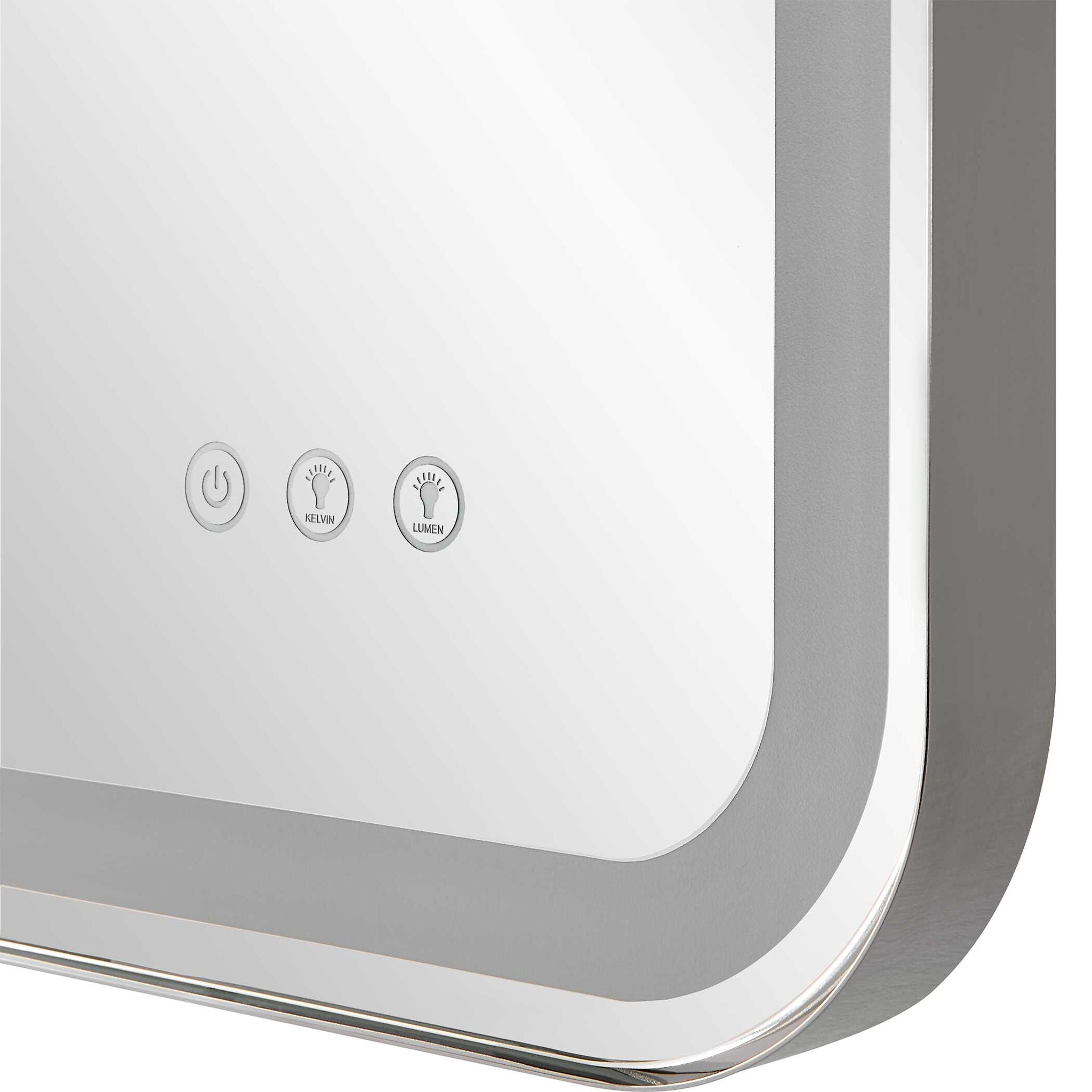 Crofton - Lighted Nickel Vanity Mirror - Gray - Image 3
