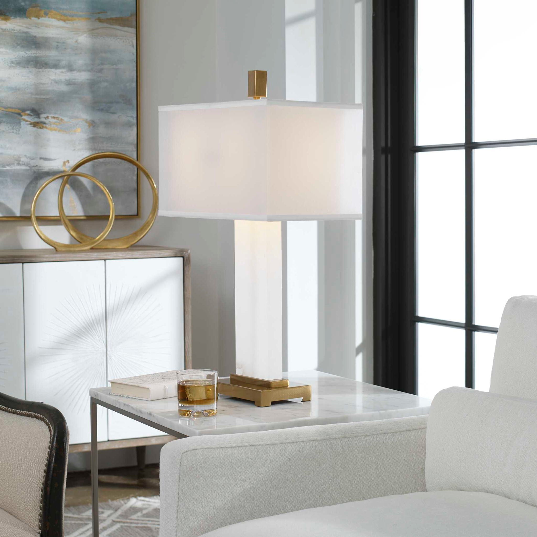 Athanas - Alabaster Lamp - White - Image 3